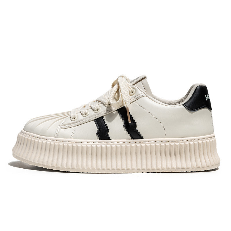 Designer Shoes With White Leather Surface Men's Casual Breathable Soft Sole Fashionable Low Top Increased Anti Slip Men's Outdoor Fashionabl