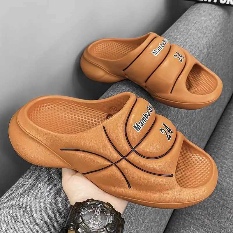 New Original Basketball Slippers For Men Slides Summer Sandal N-slip EVA Beach Shoes Soft Thick Soled Slidee Large Size36-47XJ250326