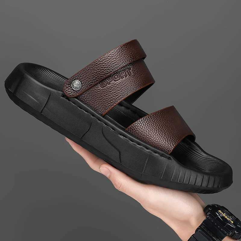 High quality mens thick soled shoes mens summer slippers mens outdoor breathable slippers mens waterproof beach shoesXJ250326
