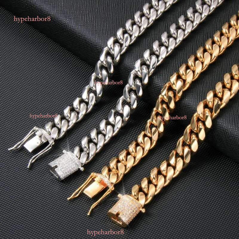 Punk Chains Width 6mm /8mm/10mm Stainless Steel Sier Gold Color Cuban Chain Bracelets Waterproof Men Woman Curb k Necklace Various Sizes