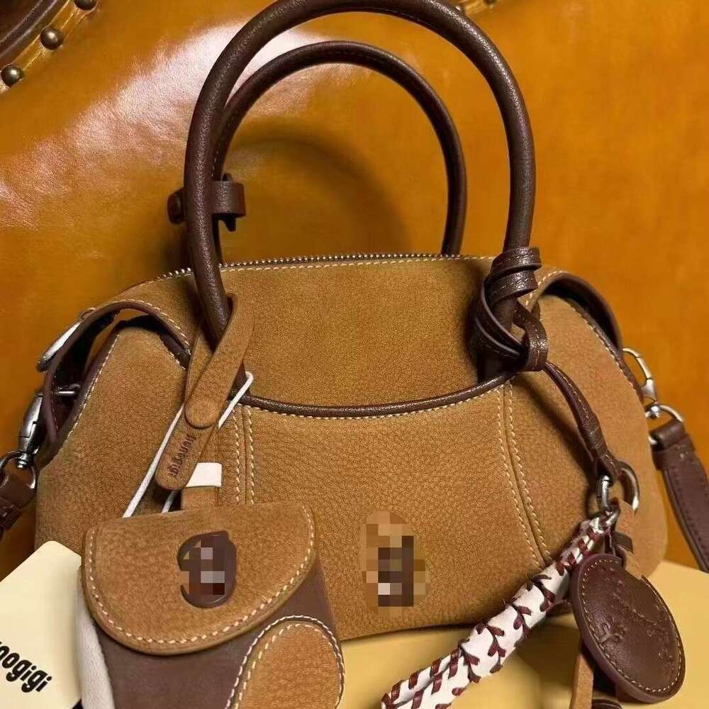 KUNOGIGI/Gulangjiji Baseball Boston Small Matte Leather Handbag Women's Crossbody Bag New Style