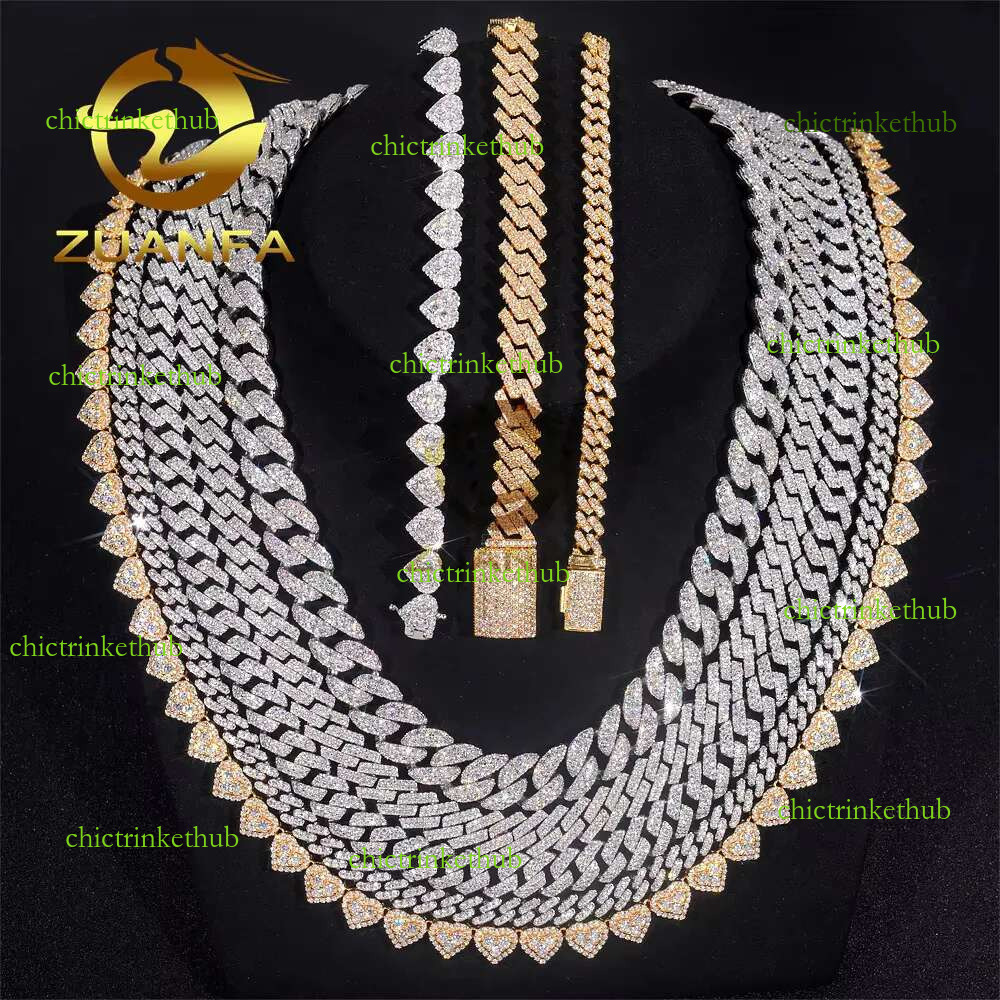 Fine Jewelry Women Micro Paved Bracelets D VVS Lab Dia k Chain Iced Out Sier Moissanite Cuban Bracelet