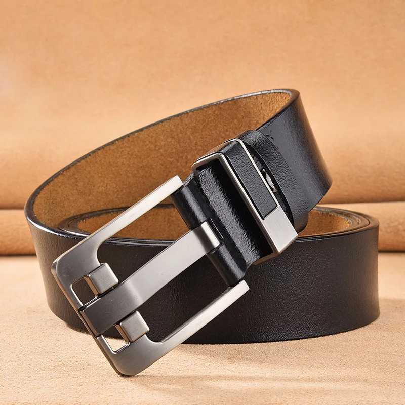 Large Plus size 140 150 160 170cm vintage pin buckle mens belt high-quality cow leather luxury belt mens belt jeans W250326