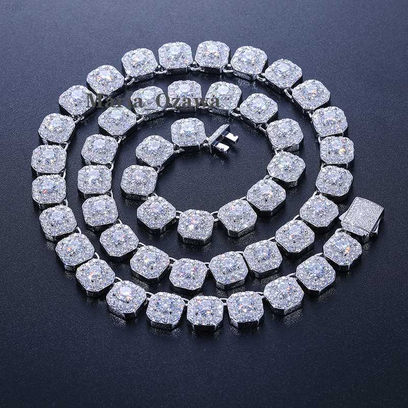Selling Hip Hop Jewelry Mens 10mm 925 Sterling Silver Vvs Moissanite Diamond Iced Out Square Tennis Chain Necklace