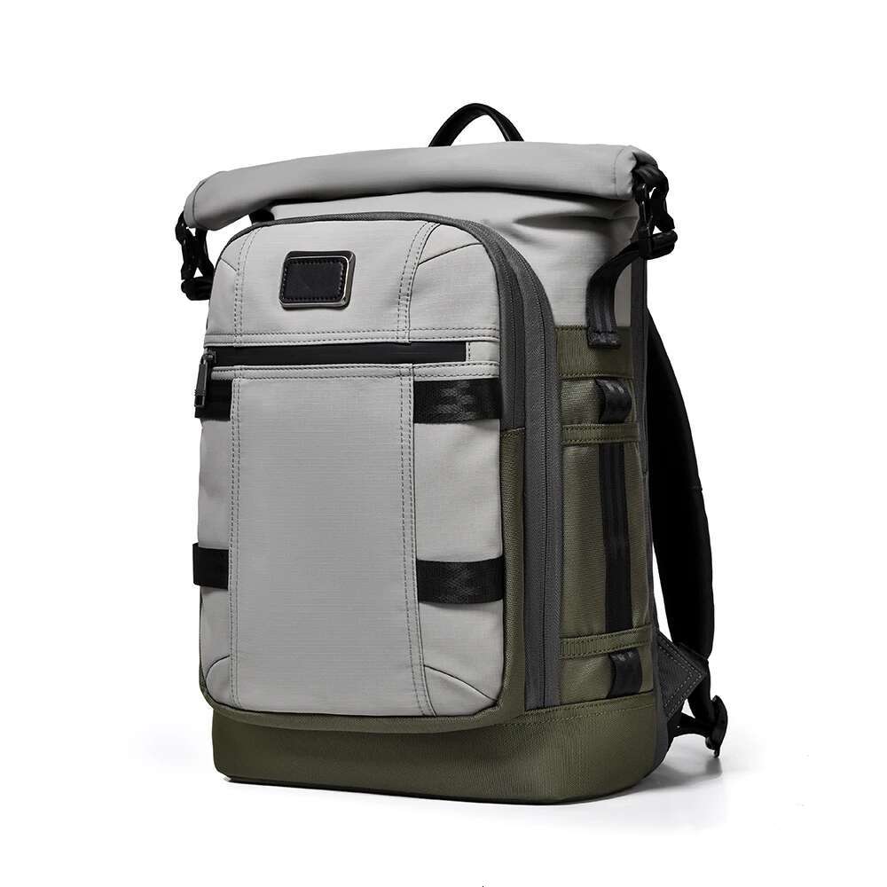 Roll Top 15.6" Laptop Waterproof Multi-Pocket Business Backpack Expandable Travel Bag Wear-Resistant Schoolbag