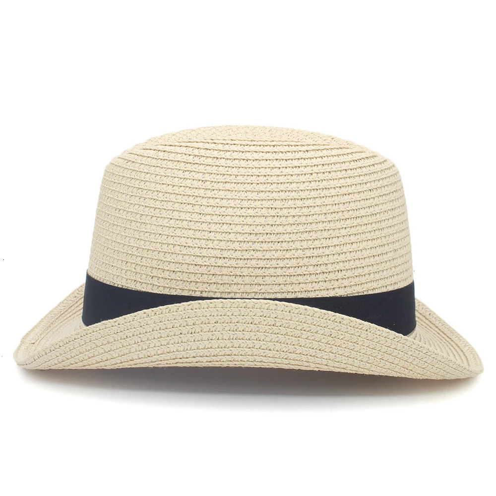 Mens Retro Homburg Hat Bow Band Fedora Hat Trilby Sunhat Jazz Summer Adjustable Size M-L 7 1/8-7 1/4 250325