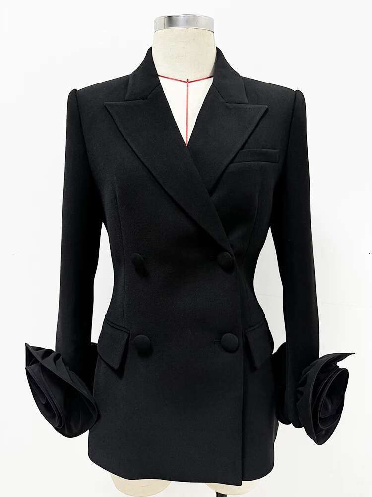 HIGH STREET Newest Fashion Designer Jacket Women's wers Appliques Double Breasted Blazer