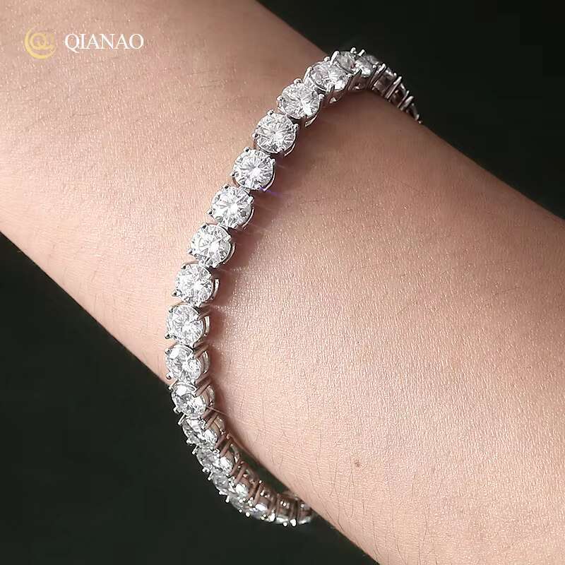 Pass Diamond Tester Moissanite Bracelet 100% 925 Silver Width 2MM Diamond Chain Vvs Moissanite Tennis Chain for Women or Men