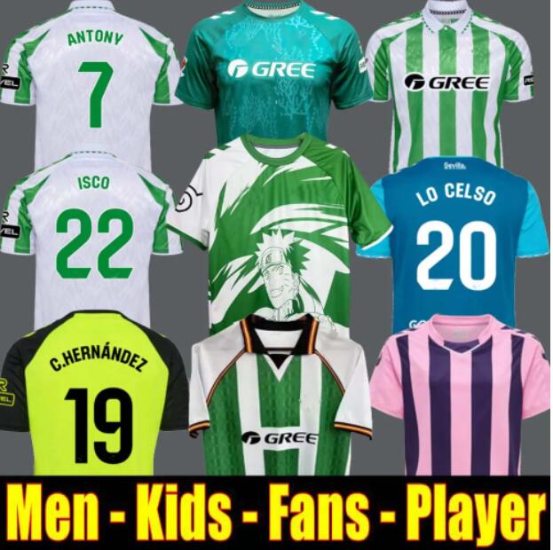 25 26 Betis Soccer Jerseys ISCO Real 2025 2026 Lo Celso AVILA CHIMY Football Shirts BAKAMBU Men Uniforms Kids Kits Full ANTONY special Cucho Hernandez pink