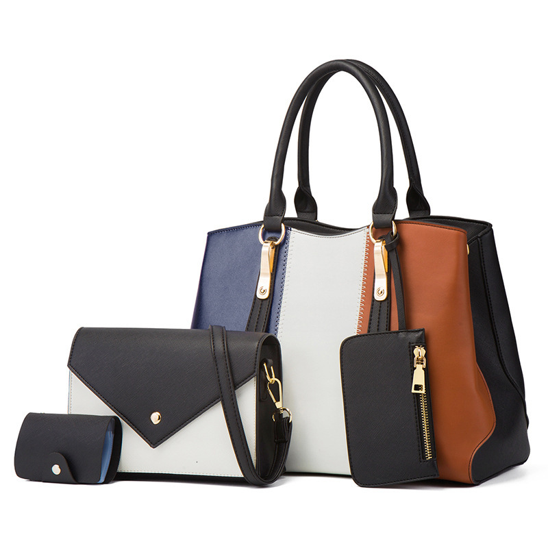 Designer 2025S new fashionable contrasting color handbag shoulder crossbody baozi mother four piece women bag