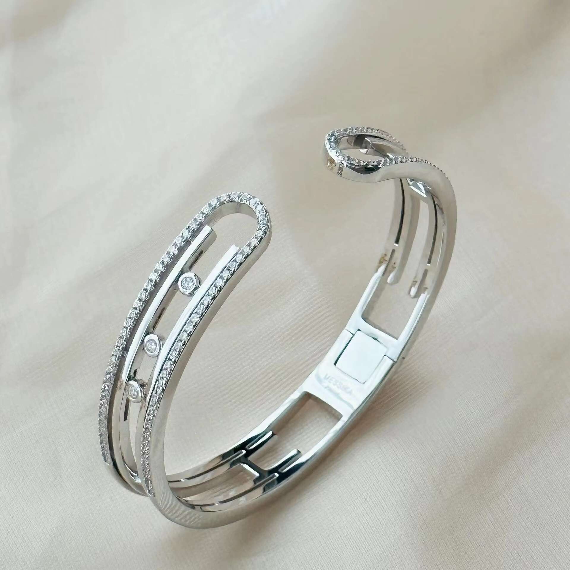 S pure sier sliding open exquisite three color fashionable style easy to match urious charm bracelet