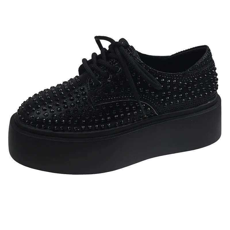 Designer Shoes 2025 Spring And Autumn Women's New Light Luxury Rhinestone Niche Design Lace Sports Fashion Breathable Casual Shoes Women's S