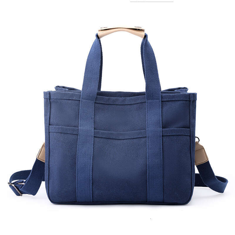 Handheld Thick Canvas 2024 New Multi functional Tote Shoulder Korean Mommy Crossbody Bag