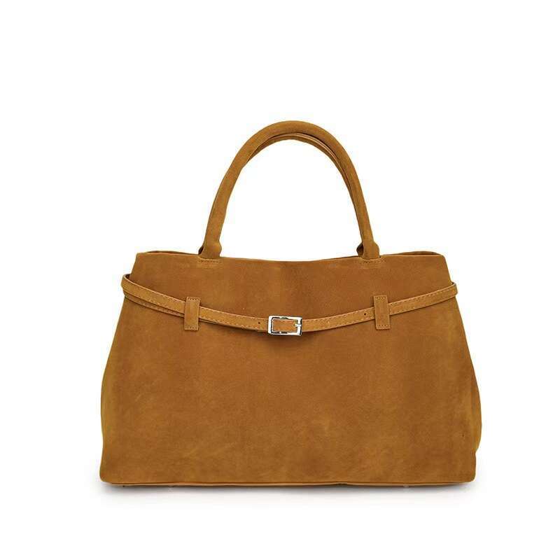 New internet celebrity with fashionable and versatile suede tote design, hand-held single shoulder bag