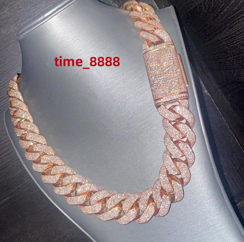 20MM Ice Out VVS Quality Moissanite Diamond Thick Cuban Link Chain Necklace for Men Gifting Options