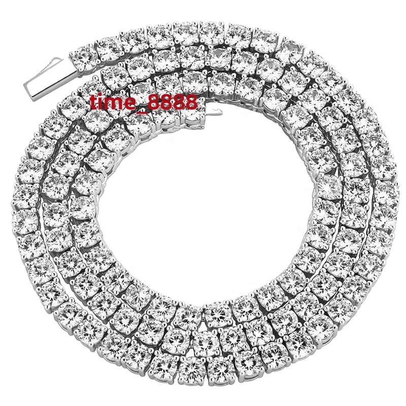 Speedin Custom 18in 20in 22in 24in Moissanite Necklace DEF VVS Lab Diamond Tennis Chain for Men Jewelry