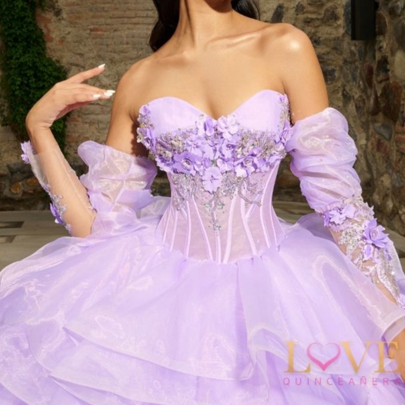Mint Green Princess Ball Gown Quinceanera Dresses Off Shoulder Flowers Appliques Beads Corset Tull Luxury Vestidos De 15 Anos Sweet 16 Dress
