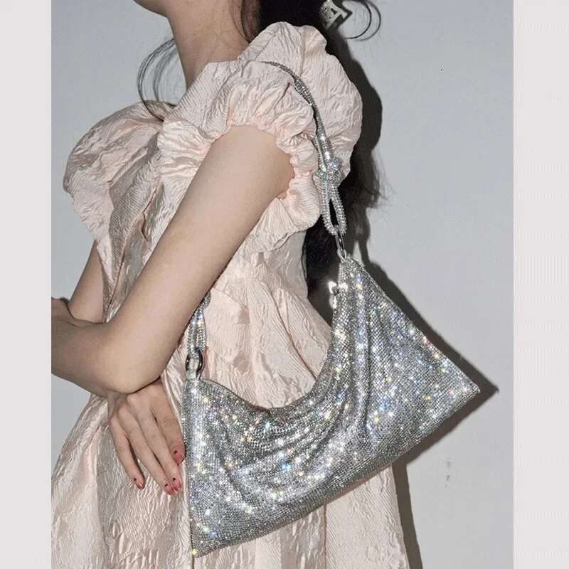 Women's Bags Designer hobo shoulder bag handmade Shining Rhies Evening clutch Bag Purse Crystal Purses and handbag Hobo Bags