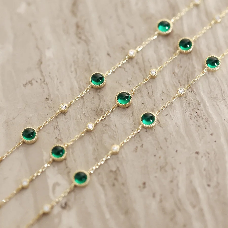 CCFJOYAS 100% 925 sterling silver jadeite zircon bracelet for women 18k gold-plated exquisite chain bracelet gift 250326