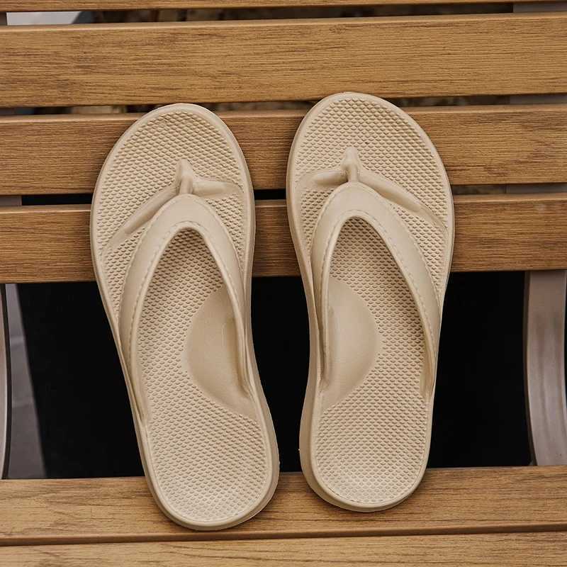 Mens flip up N-slip flat sandals EVA summer 2024 womens slippers lightweight casual beach shoes solid bathroom slippersXJ250326