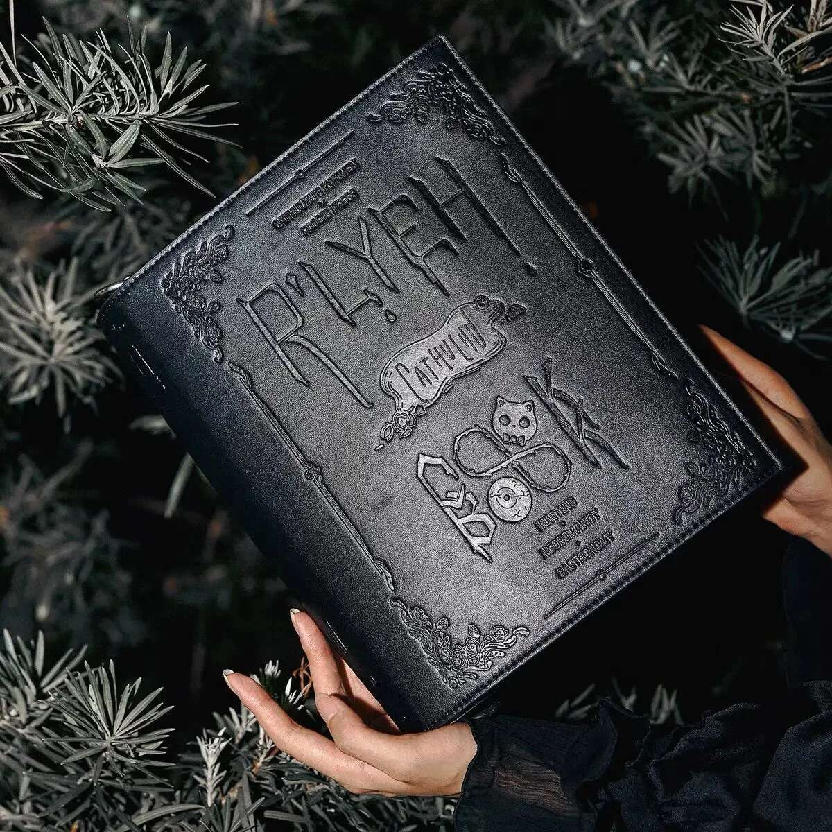 Black Goth Shoulder Women Original Design Book Shape Flap Student Crossbody High Quality Large Capacity Lolita Cute Bag