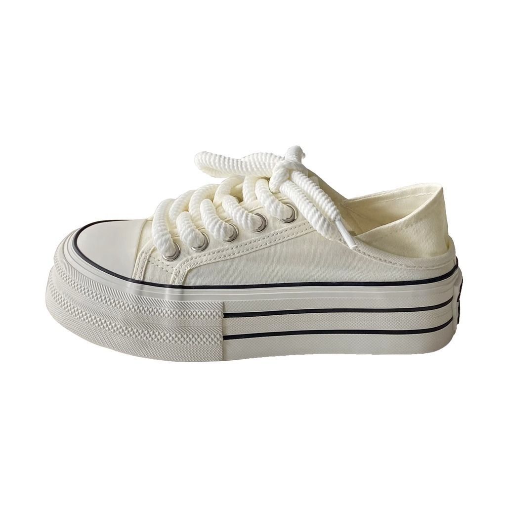Designer Shoes With Cream Thick Sole High-quality Two-layer Canvas Women's Style Summer 2025 New Women's Shoes Breathable Half Drag Single F