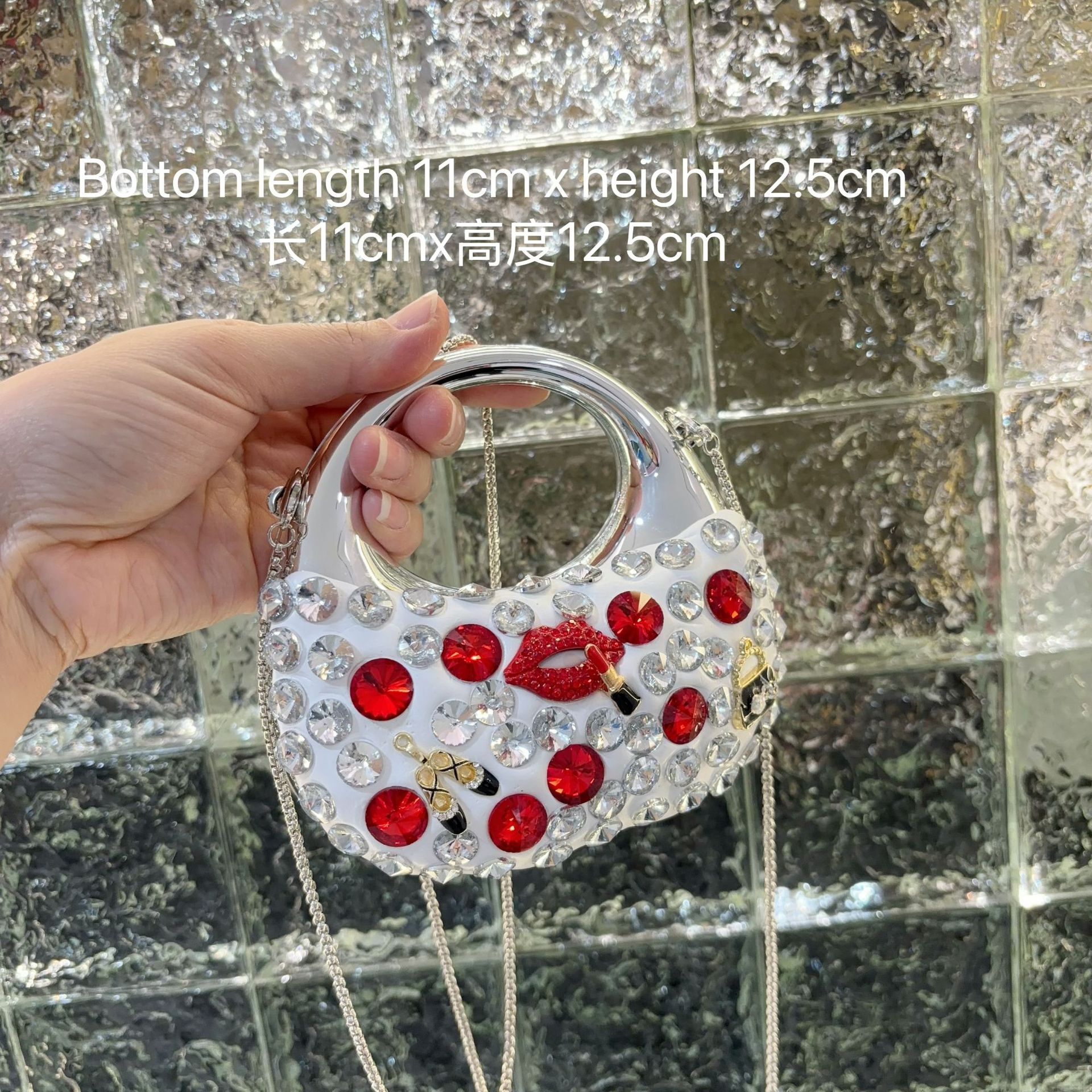 2025 New Fashionable Women's Summer Versatile Acrylic With Diamond Banquet Bag Handbag