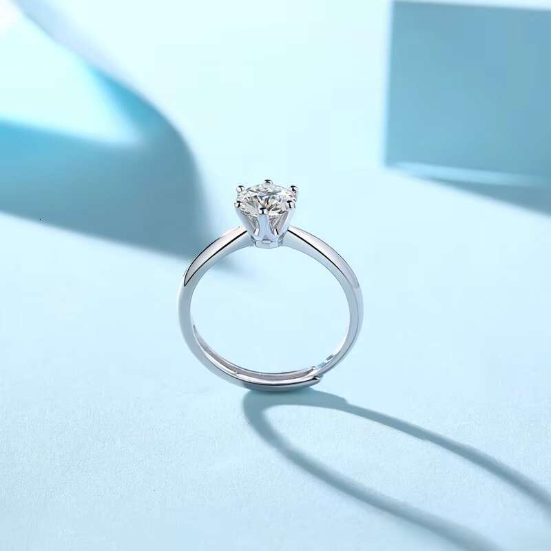 Square 1CT Moissanite Rings Exquisite Shiny Full Diamond Rings for Women Engagement Jewelry Manufacturer S925 Sterling Silver