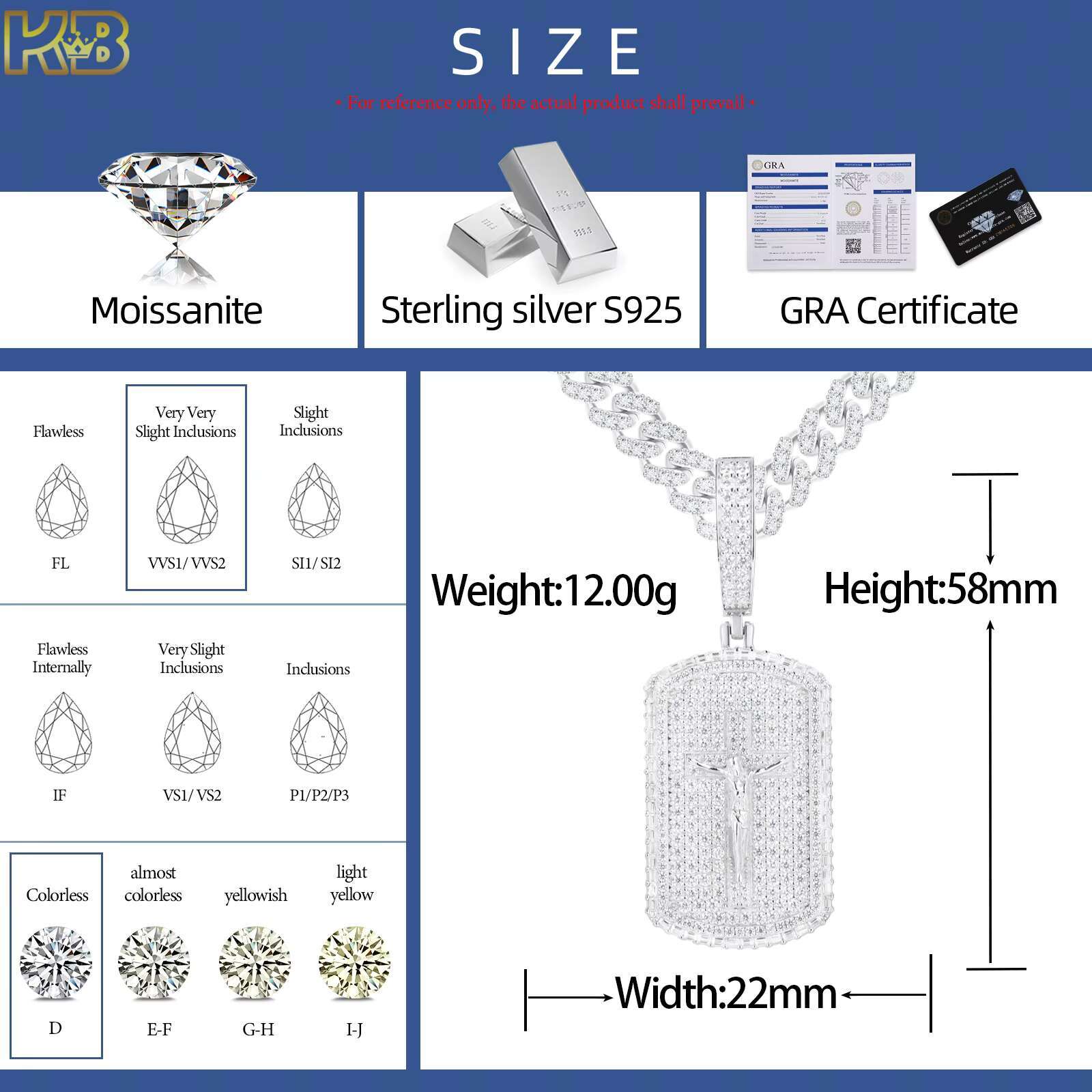 925 Silver Moissanite Pendant Fully Iced Out Diamond Cut Luxury for Hip Hop Fashion High Quality Jewelry for a Dazzling Necklace