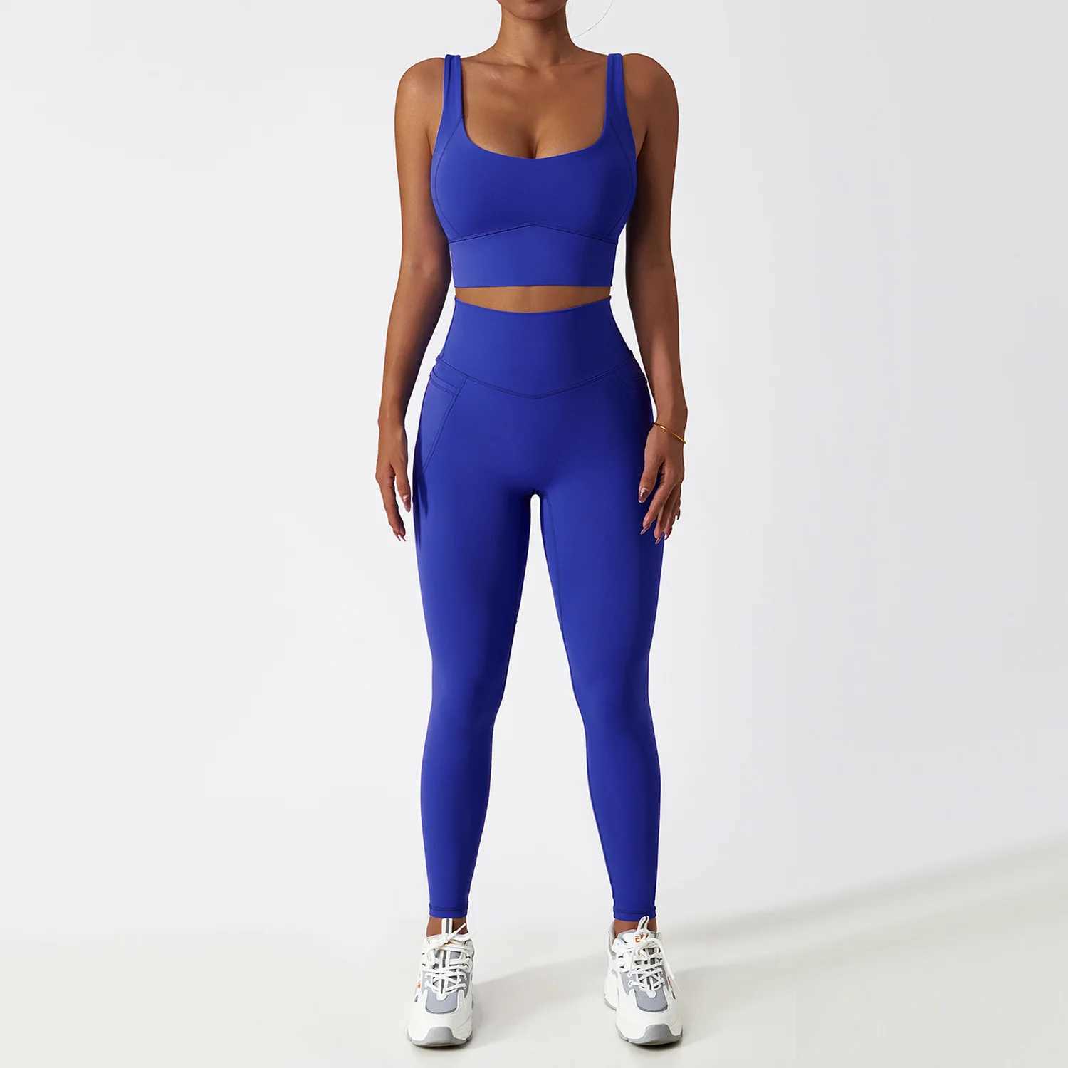 2PCS seamless womens track and field clothing yoga set sportswear gym clothing sportswear bra high waisted leg sportswear W250326