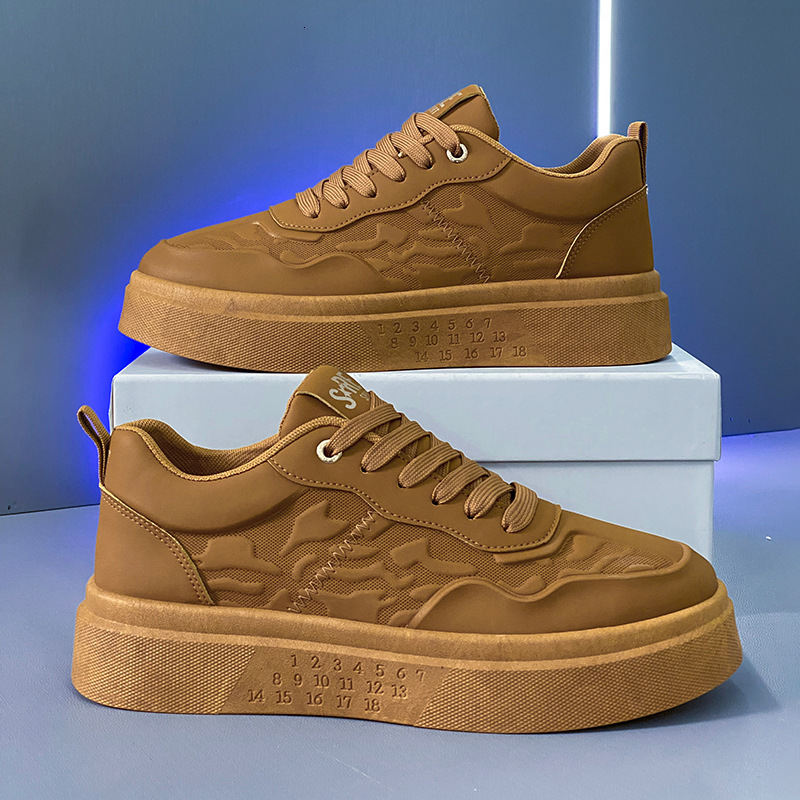 2025S New Trend Designer Summer Breathable Men S Thick Soled Versatile White Casual Board Shoes