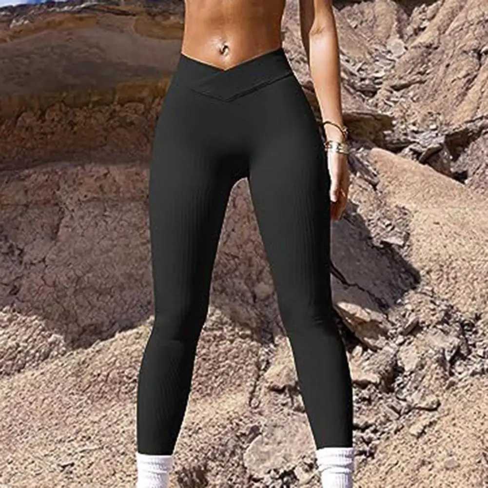 Yoga legs ribbed yoga legs suitable for women high waisted exercise pants indoor and outdoor exercise casual wear W250326