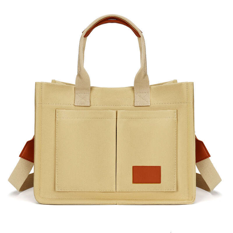 d6 New Casual Handheld Canvas Shoulder Large Capacity Multi layered Women's Crossbody Bag