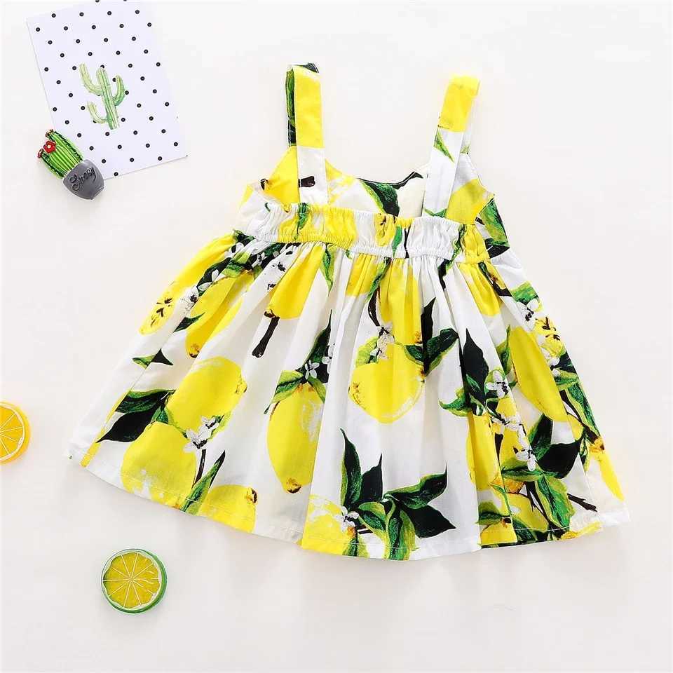 New Cute Printed Sleeveless Newborn Princess Dress Summer Baby Girl Dress Bow Baby Girl Birthday Dress Baby Girl Clothing W250326
