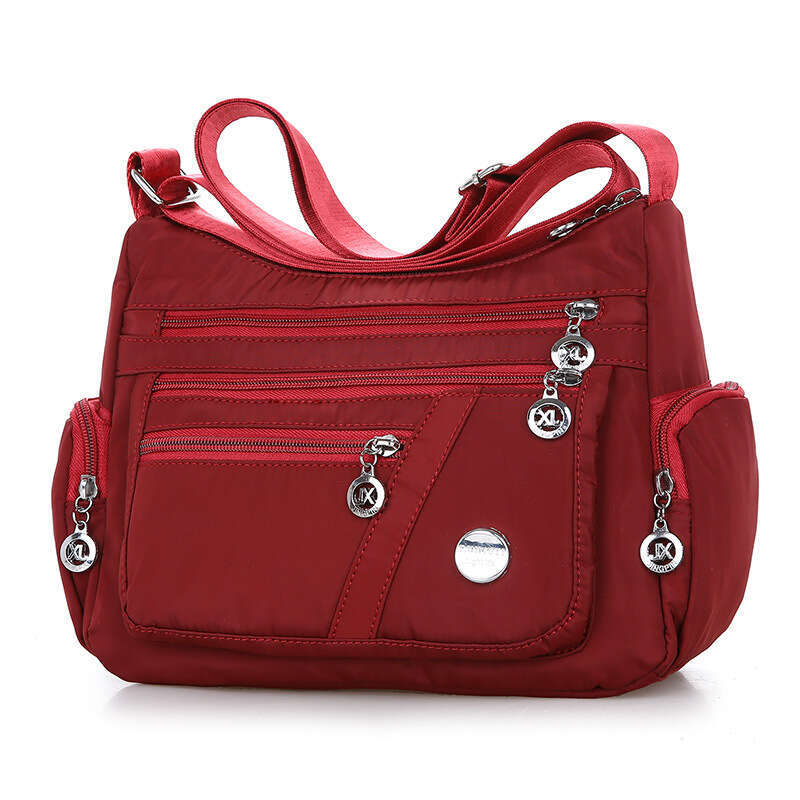 cf Multi compartment crossbody for women, middle-aged and elderly mothers, lightweight single shoulder bag, casual large capacity cloth bag