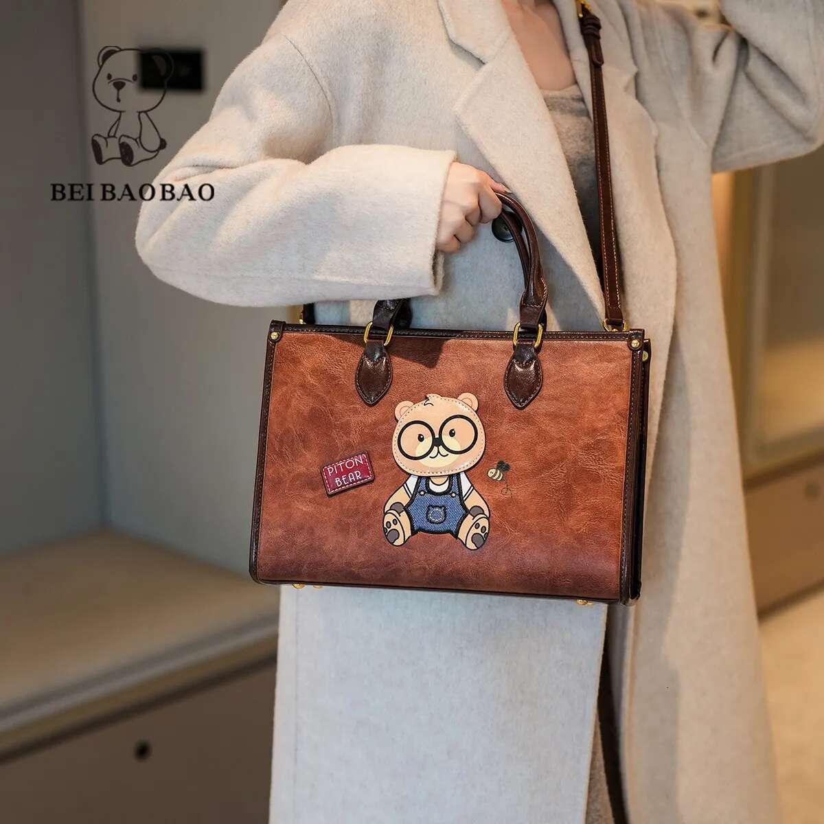 Beibaobao 2025 New Trendy Texture Large Capacity Tote Handheld Shoulder Fashion Versatile Women's Bag Bolsas SAC
