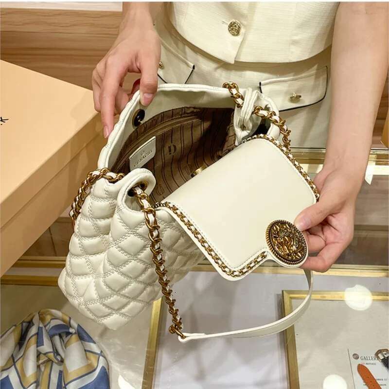 Brand Genuine Leather Chain For Women In 2024, New Designer With A Sense Of , Large Capacity Underarm Shoulder Bag