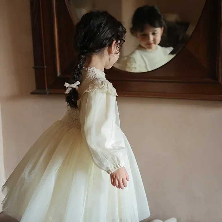 2024 Girls Fashion Lace Fluffy Yarn Dress Baby Spring/Summer New Princess Dress Gaozi Birthday Dress W250326