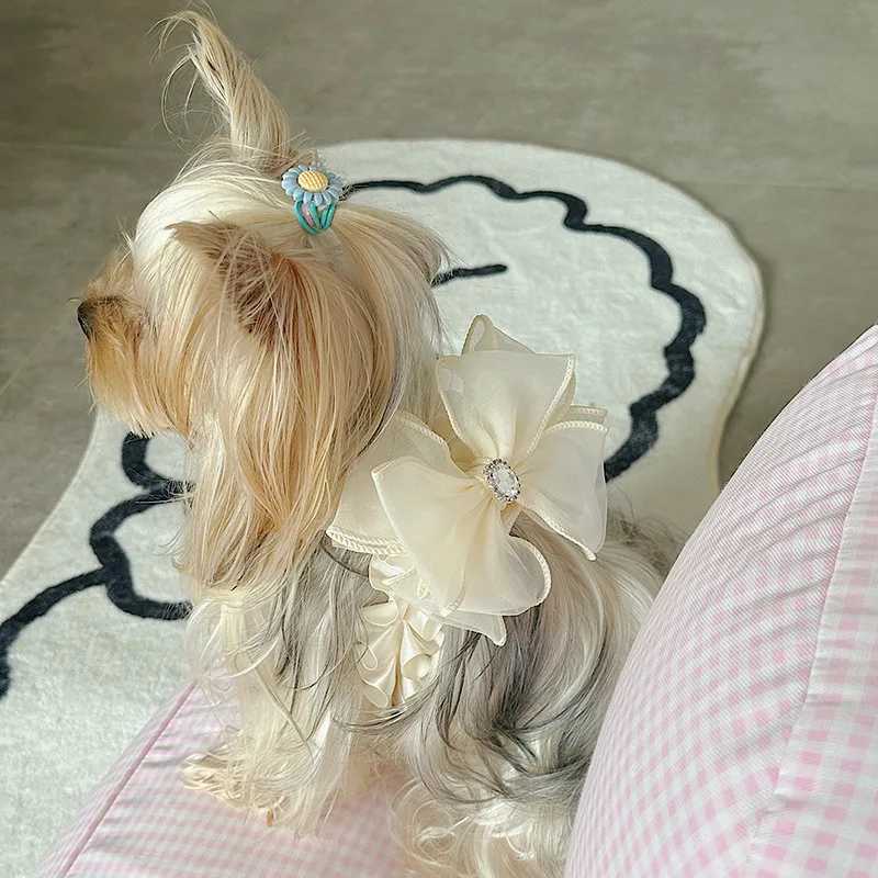 Dog and Cat Strap Set Adjustable Lace Bow Pet Strap Cute Puppy Princess Dress Walking Collar Chihuawak X250326