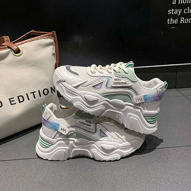 Designer Shoes 2025 Flat Shoes Women's Personalized Fashion Casual Shoes Women's Thick Soled Sports Shoes Women's Shoes White Shoes