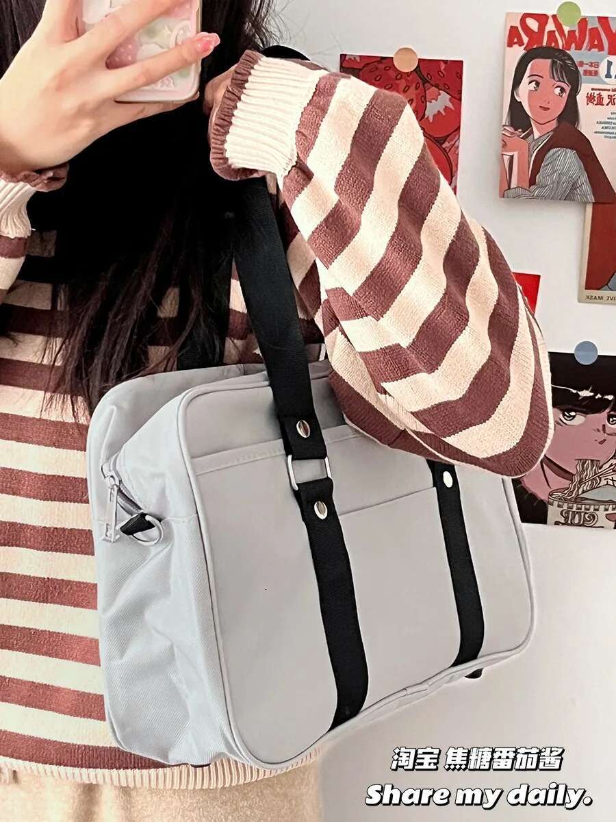 Japanese All-Match Simple Girl JK Uniform Trend Lolita Commuter Portable Bags Campus Handbill Shoulder Crossbody Bag