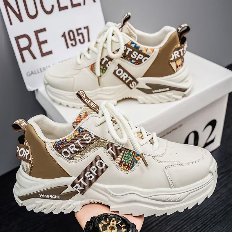 Men Casual Shoes New Design Sense Vintage Style Shoes Fashionable Trendy Outdoor khaki green Low-Top Board Shoes Free Shipping