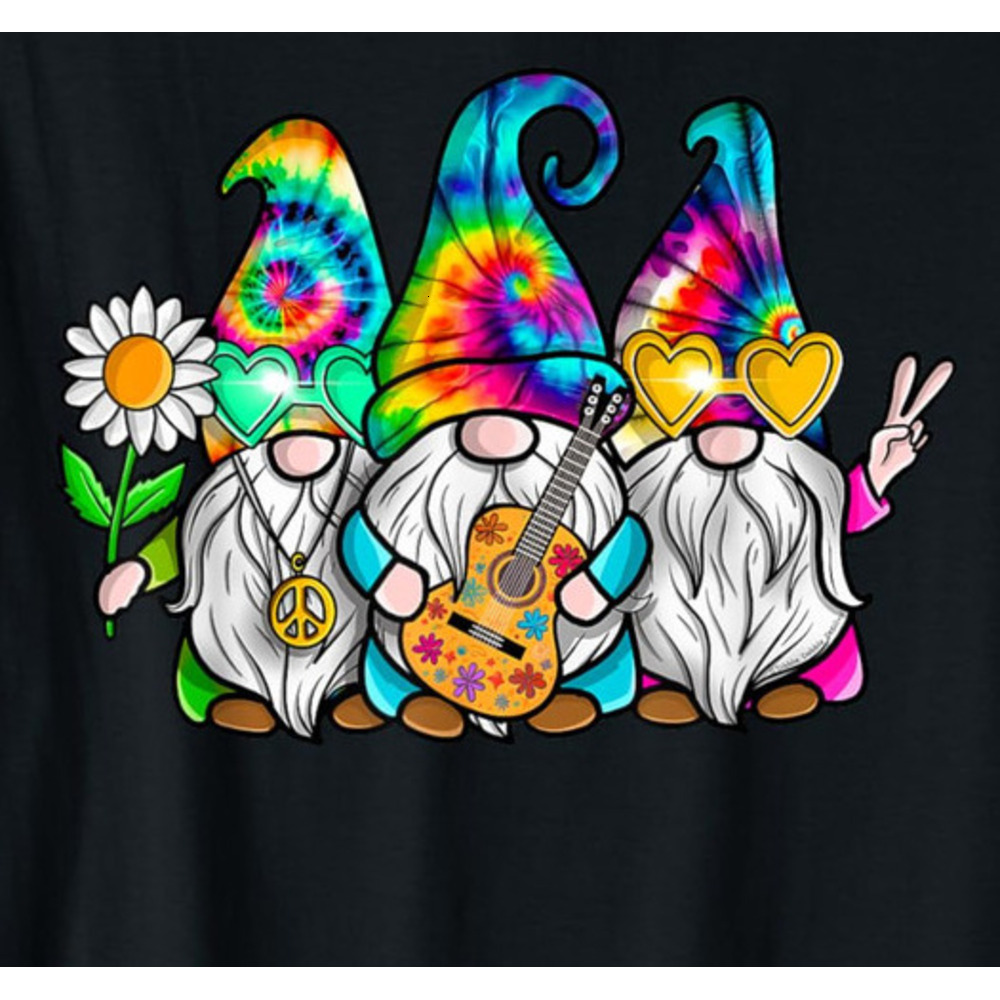 T shirt for Mens Hippie Gnomes Tie Dye Peace Love Peace Sign 60s 70s Hippie Graphic Tee Casual Tops Clothes Short sleeve cool