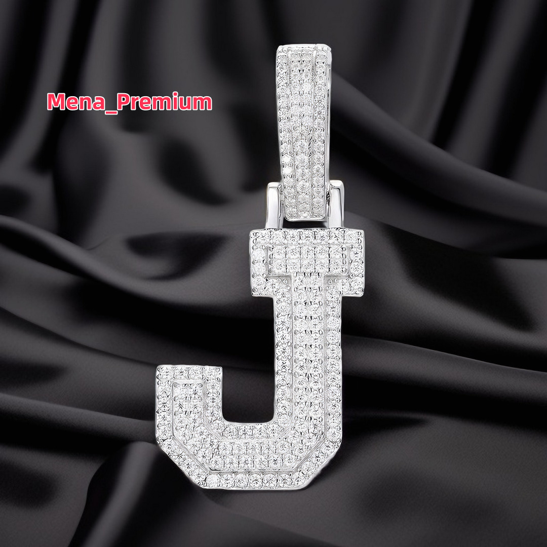 Classic Gold-Plated Moissanite Pendant Necklace - 925 Sterling Silver Iced Out Design Timeless Hip Hop Style for Men