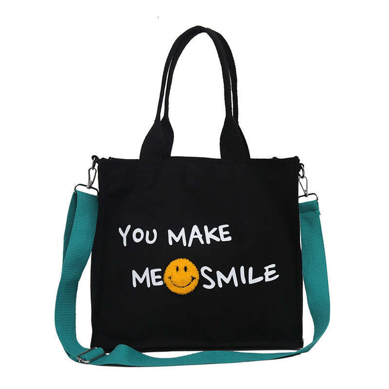 Leisure Large Capacity Handbag Summer Small Women's 2024 Fashionable and Minimalist Printed One Shoulder Crossbody Canvas Bag