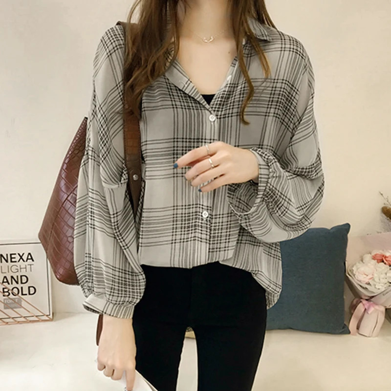 Womens loose plain shirt autumn coat womens long sleeved Hong Kong style top casual Korean polo 250326