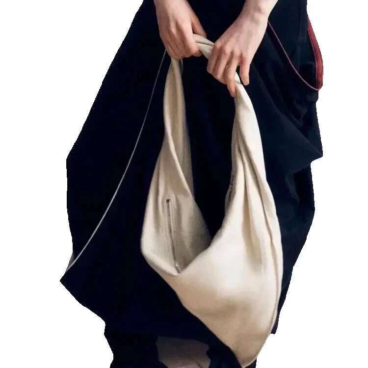 Brand New Sheepskin Square Lema Lazy Style Croissant Street Personality Shoulder Underarm Messenger Bag