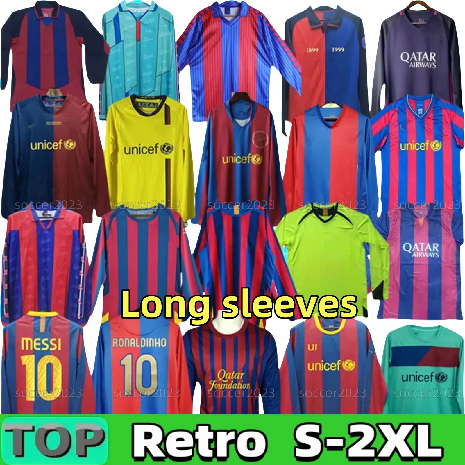 BarcelonASS RONALDINHO Retro Long sleeves Soccer jerseys 96 97 07 08 09 10 11 RONALDO RIVALDO GUARDIOLA STOICHKOV 100th maillot de foot 12 13 14 15 16 17 18 19 20 MESSIS