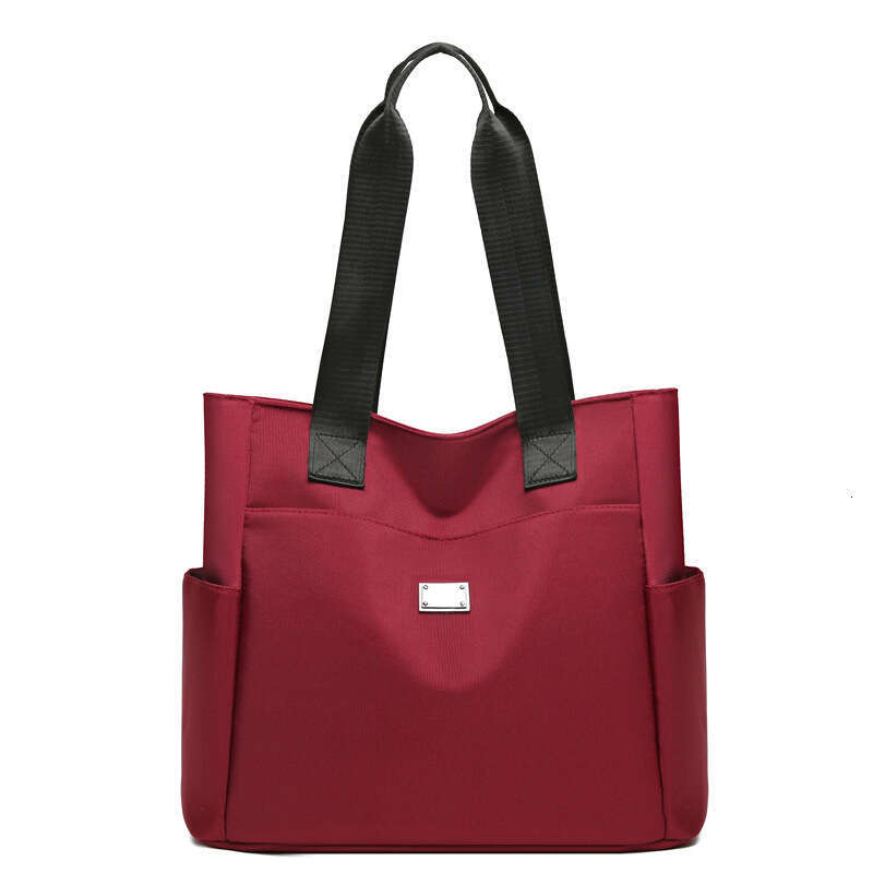2023 New Handbag Shoulder Women's Korean Edition Popular Simple Solid Color Large Capacity Nylon Bag