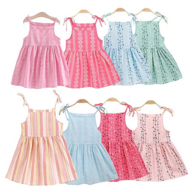 1-5 year old baby girl sleeveless printed dress childrens summer princess dress childrens Par ball dress W250326